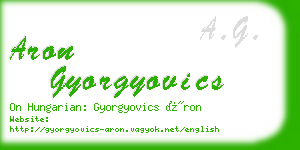 aron gyorgyovics business card